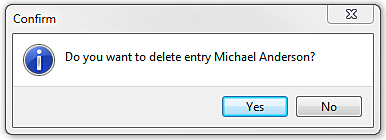 Confirm Delete entry